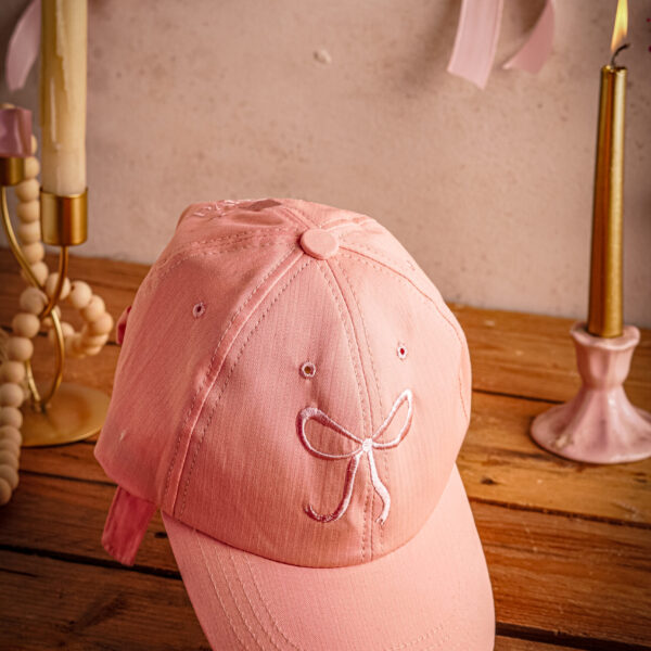 Pink Bow Embroidered Cap