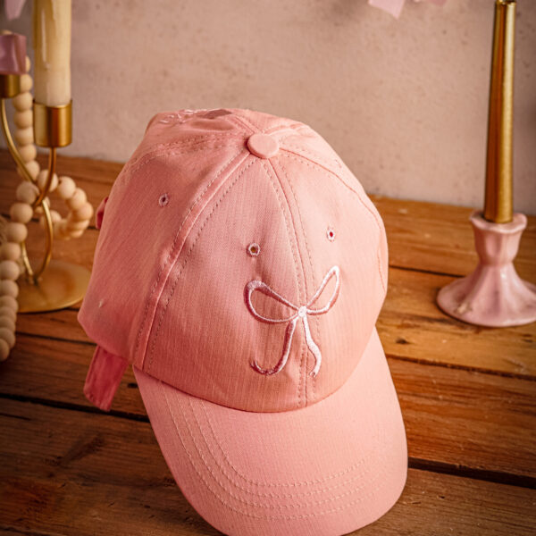 Pink Bow Embroidered Cap